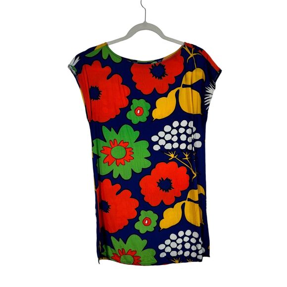 Marimekko for Target Blue Floral Dress Preppy Retro Vacation Beach Womens XS - Picture 1 of 6